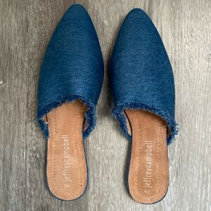 NWOT Jeffrey Campbell Denim Mules
